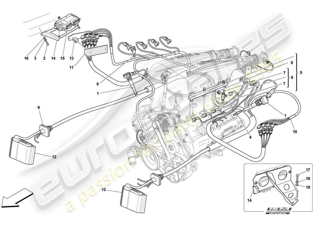 ferrari f430 scuderia (europe) injection - ignition system parts diagram