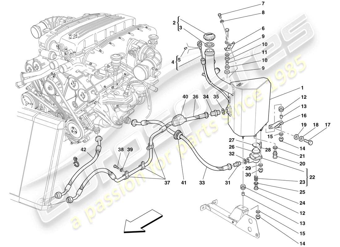 ferrari 612 sessanta (europe) lubrication system - tank parts diagram