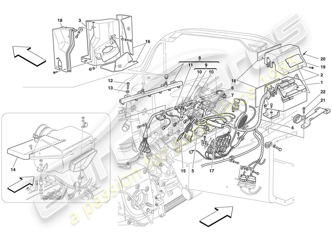 maserati mc12 injection system - ignition parts diagram