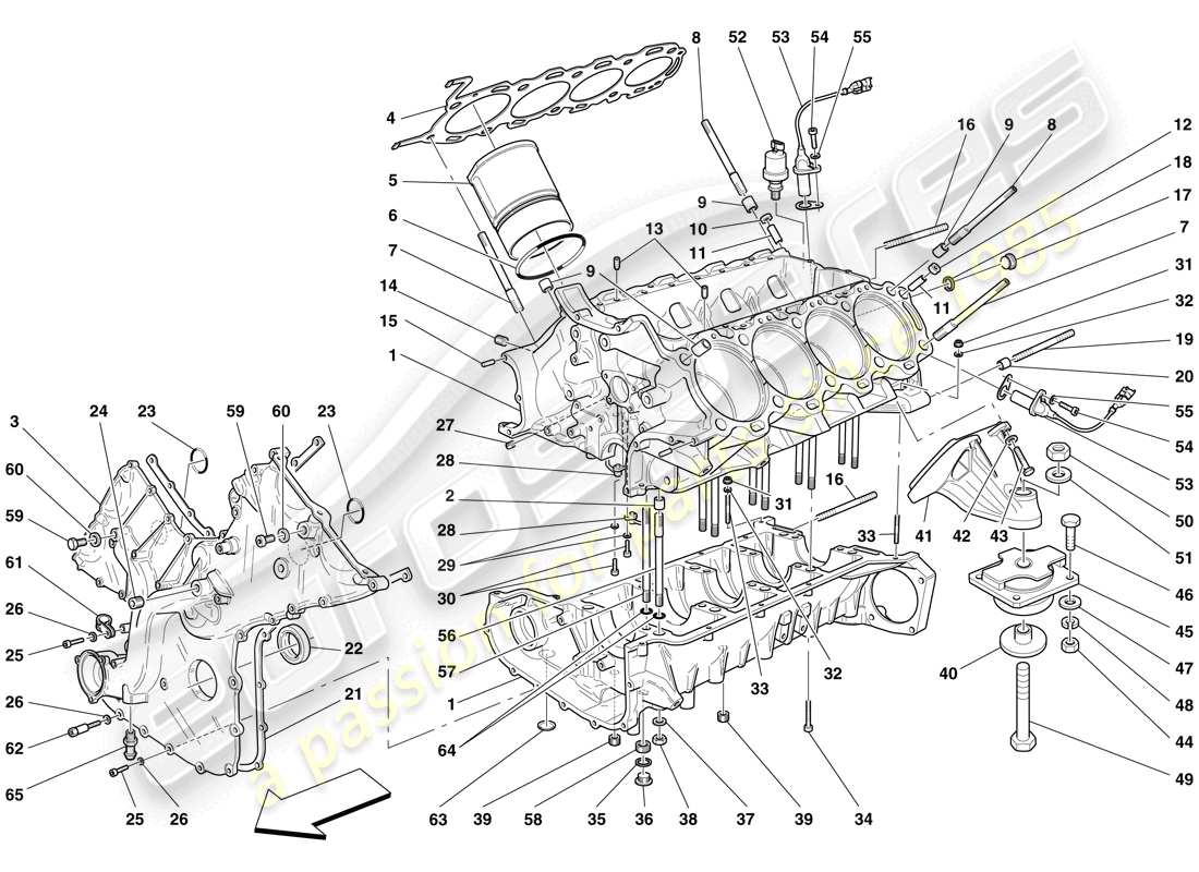 ferrari f430 scuderia (rhd) crankcase part diagram