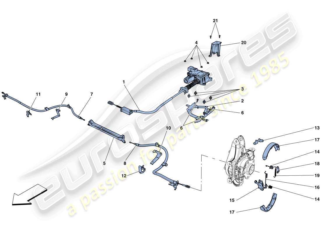 ferrari gtc4 lusso (europe) parking brake control parts diagram