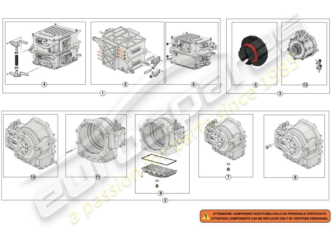 ferrari laferrari (europe) inverter-me1-me2 repair kit parts diagram