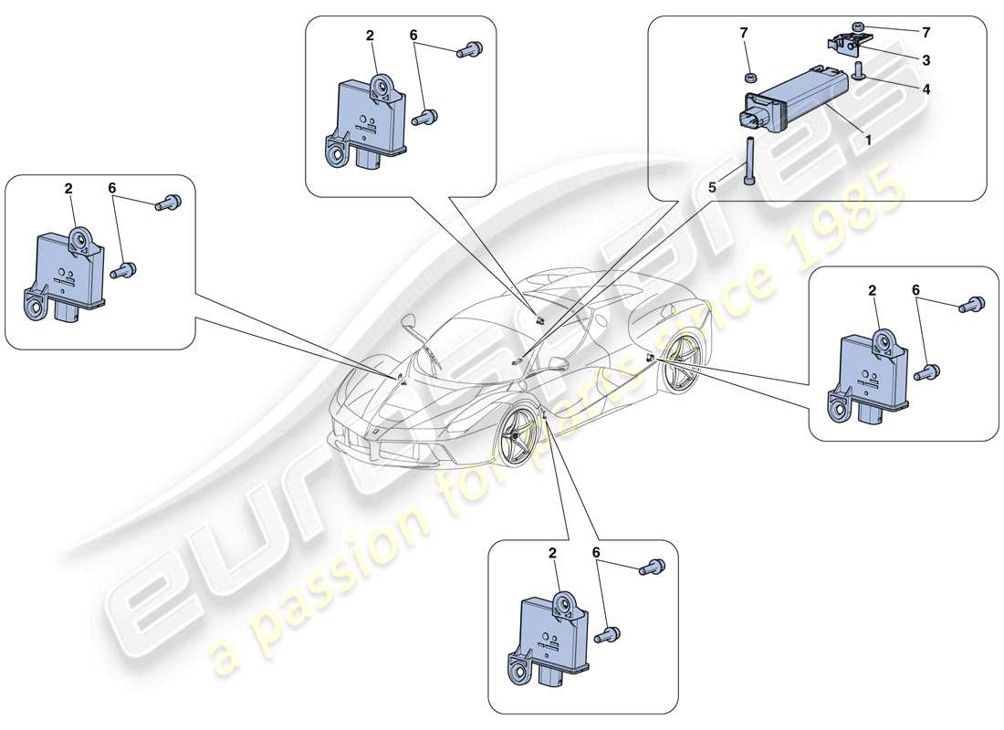 ferrari laferrari aperta (usa) tyre pressure monitoring system part diagram