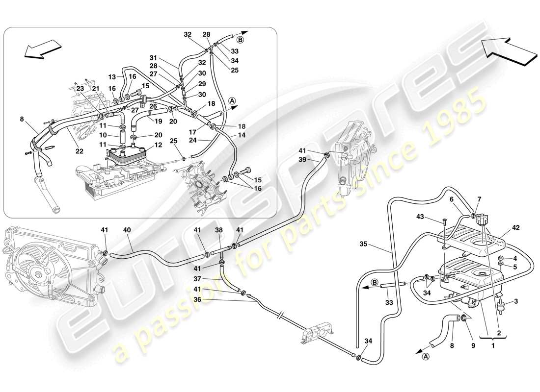 ferrari f430 scuderia (europe) header tank parts diagram