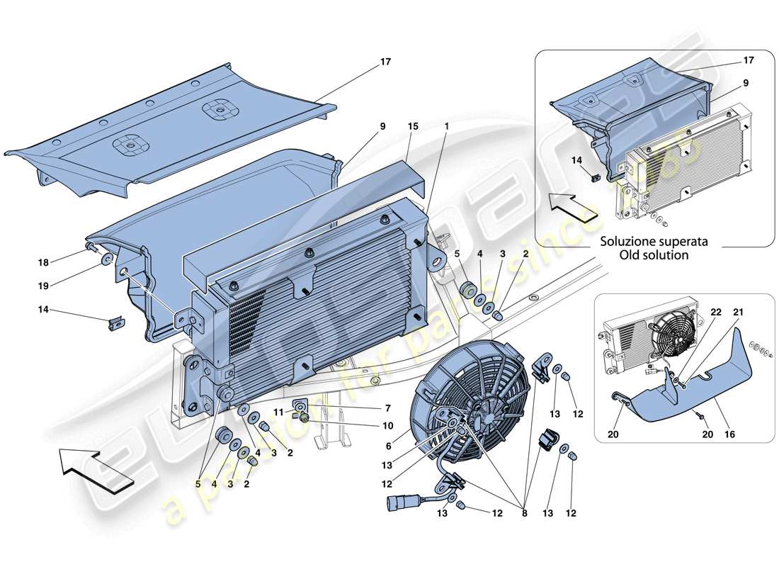 ferrari 458 italia (europe) gearbox oil cooling radiators parts diagram