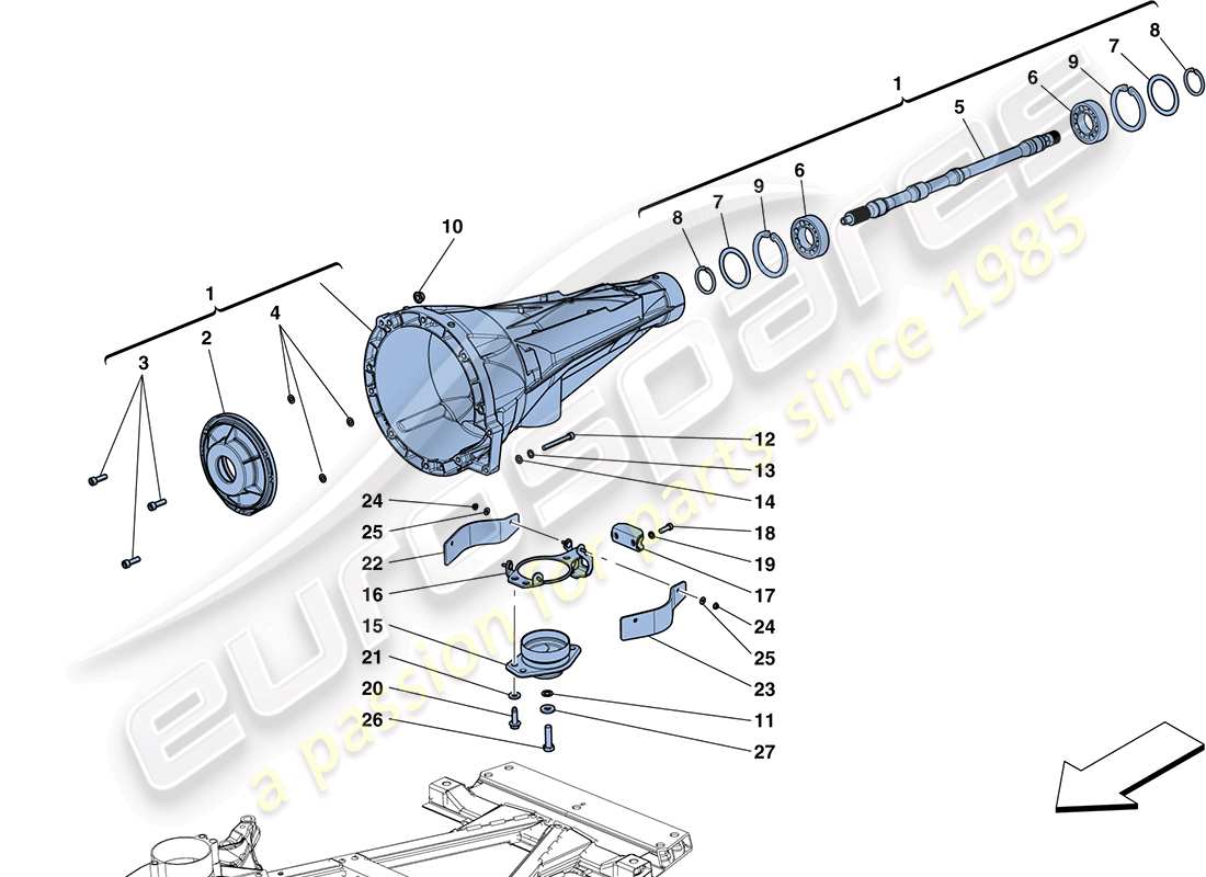 ferrari ff (rhd) transmission housing part diagram