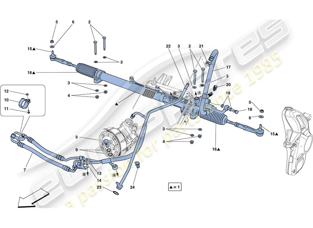 ferrari ff (usa) hydraulic power steering box part diagram