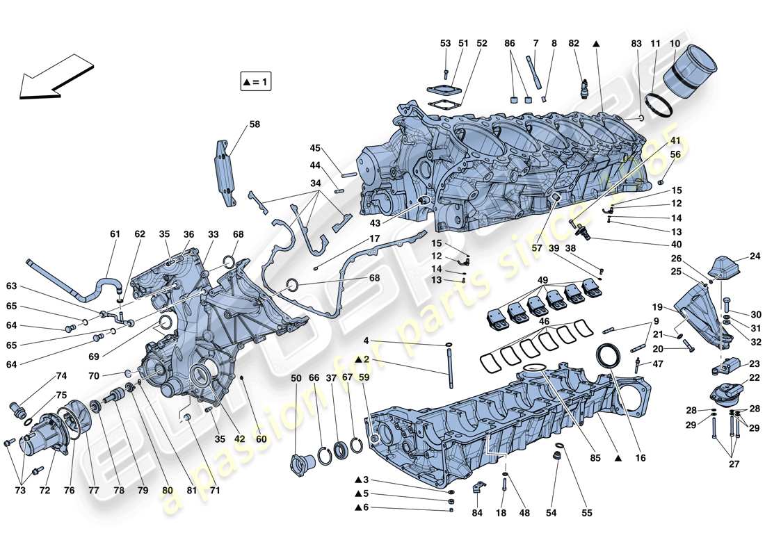 ferrari f12 berlinetta (usa) crankcase parts diagram