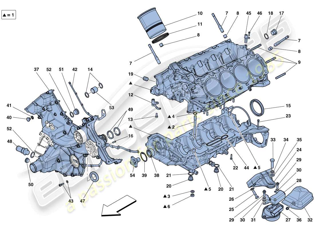 ferrari 458 speciale aperta (europe) crankcase parts diagram