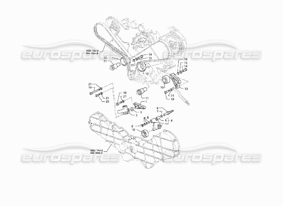 a part diagram from the maserati qtp v8 (1998) parts catalogue