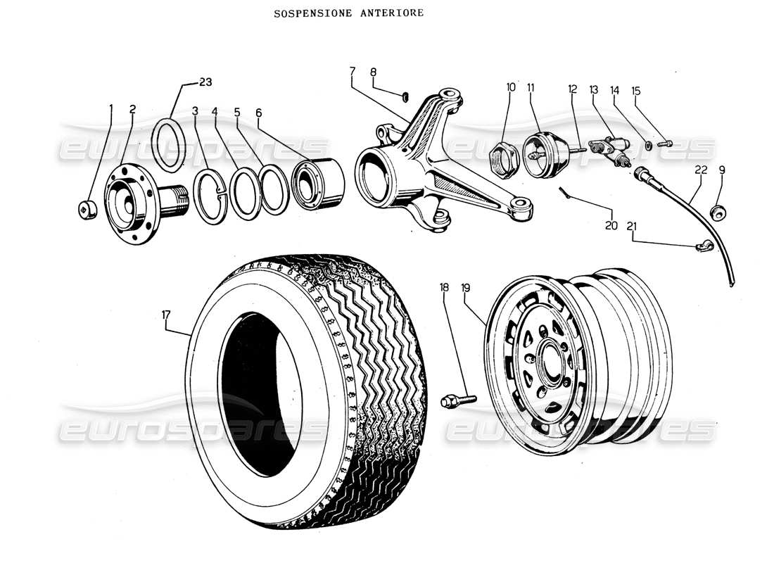 a part diagram from the lamborghini espada parts catalogue