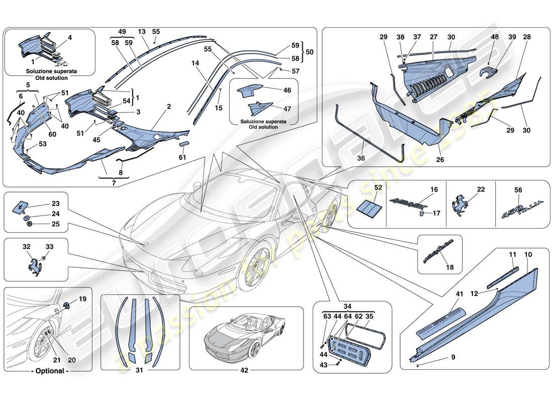 a part diagram from the ferrari 458 parts catalogue