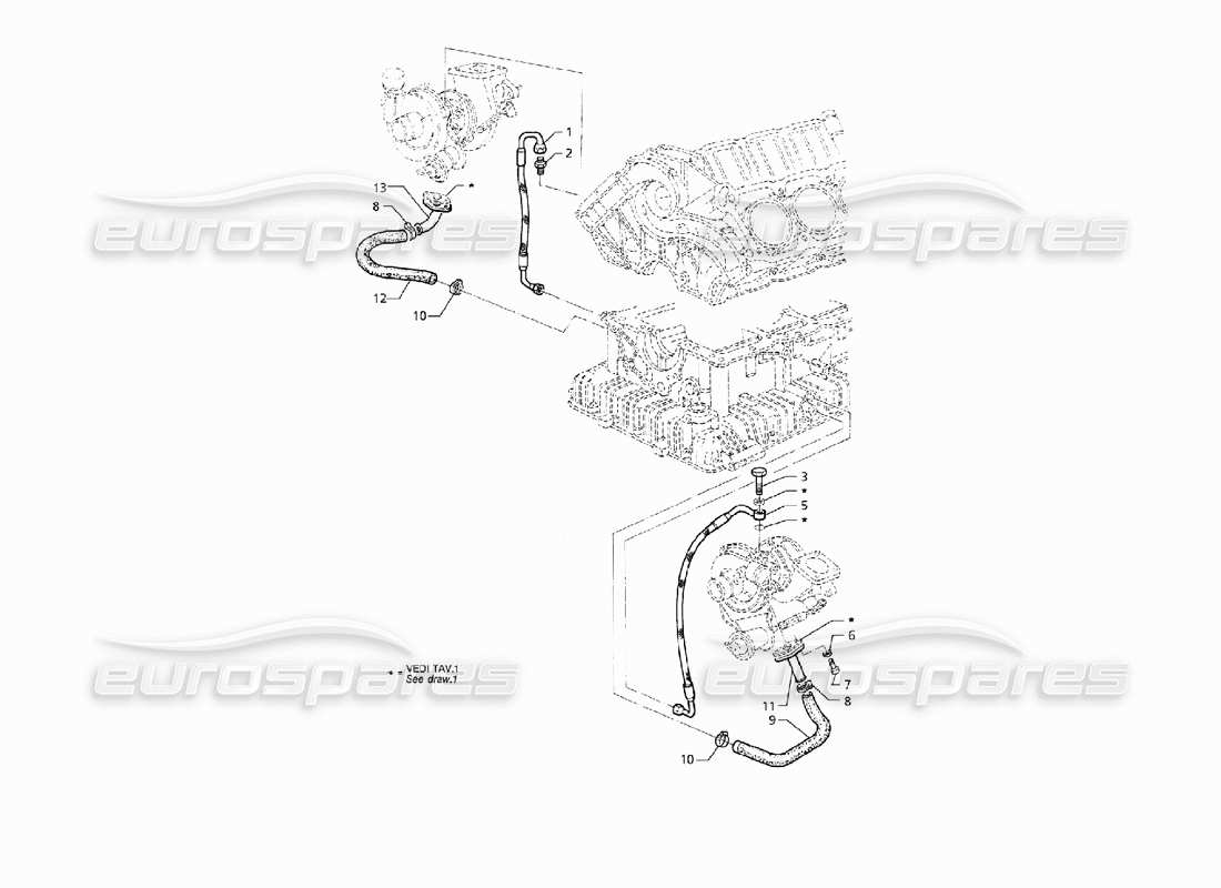 a part diagram from the maserati qtp v8 (1998) parts catalogue