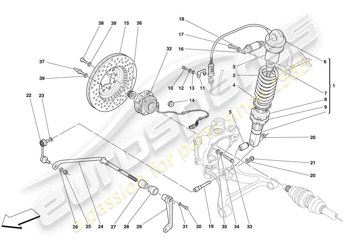 a part diagram from the ferrari f430 spider (usa) parts catalogue