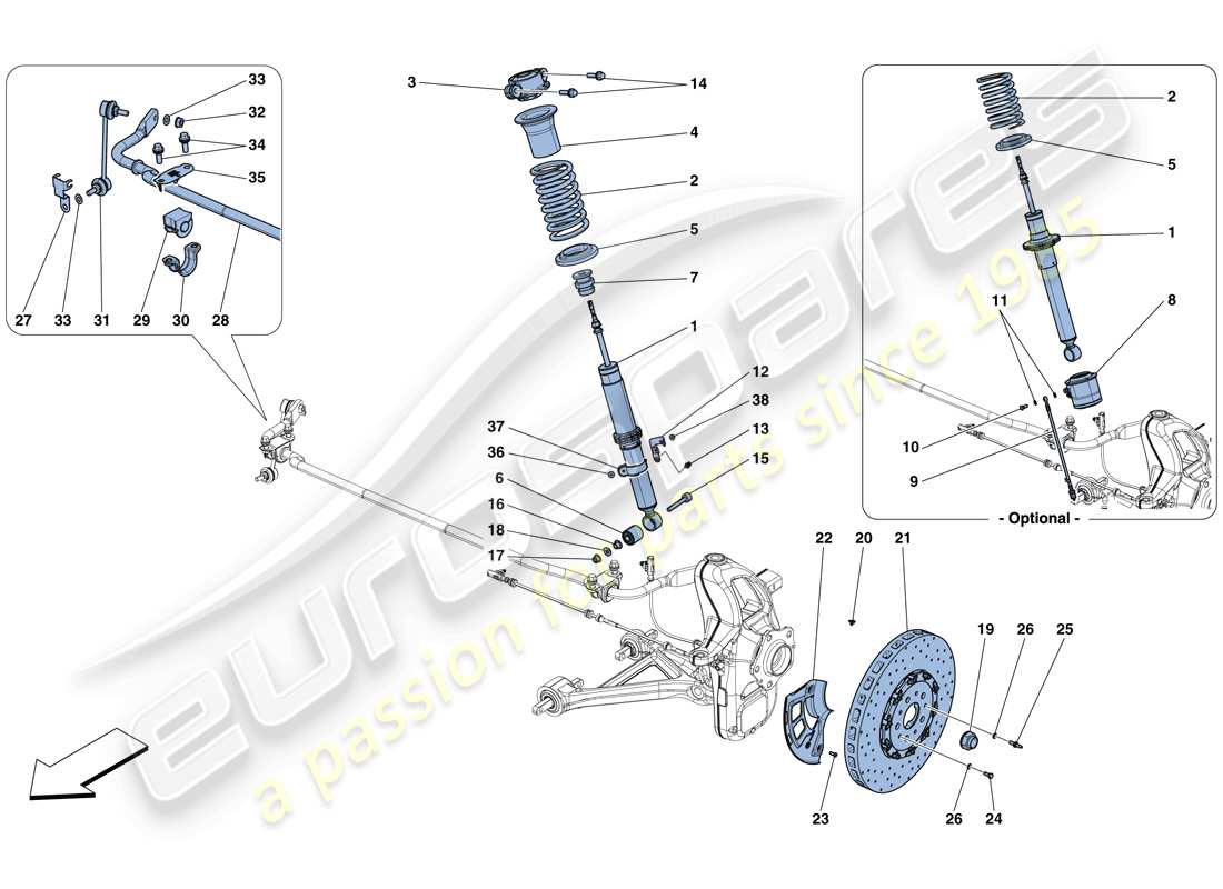 a part diagram from the ferrari gtc4 lusso t (rhd) parts catalogue