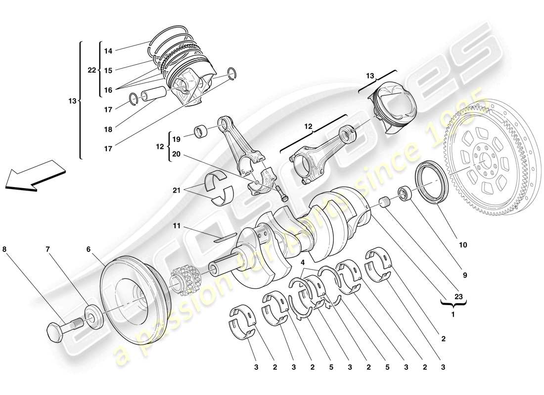 a part diagram from the ferrari f430 scuderia spider 16m (rhd) parts catalogue