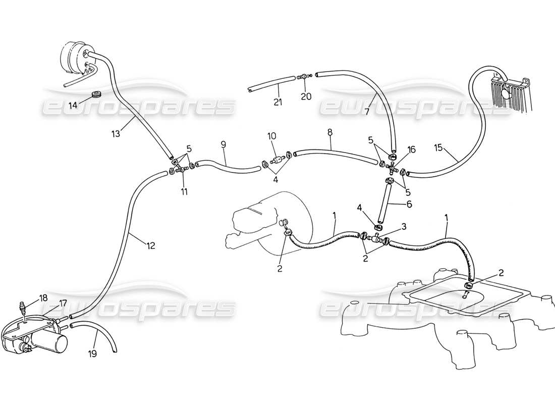 a part diagram from the maserati biturbo (1983-1995) parts catalogue