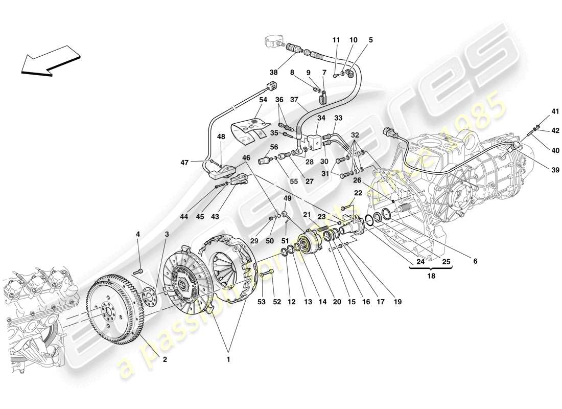 a part diagram from the ferrari f430 spider (usa) parts catalogue