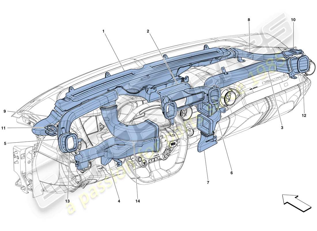 a part diagram from the ferrari 812 superfast (europe) parts catalogue