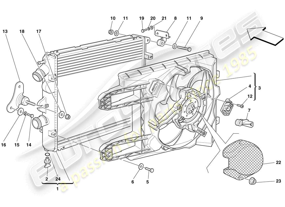 a part diagram from the ferrari f430 scuderia spider 16m (usa) parts catalogue