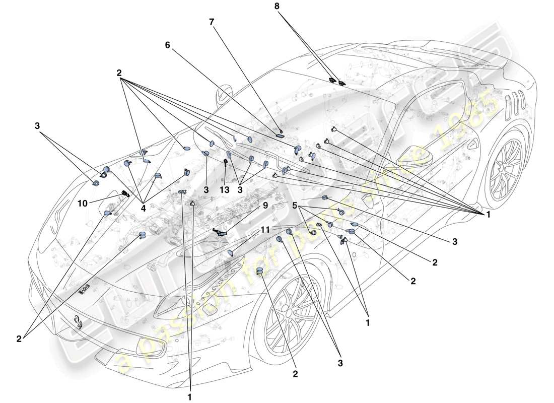 a part diagram from the ferrari f12 tdf (usa) parts catalogue