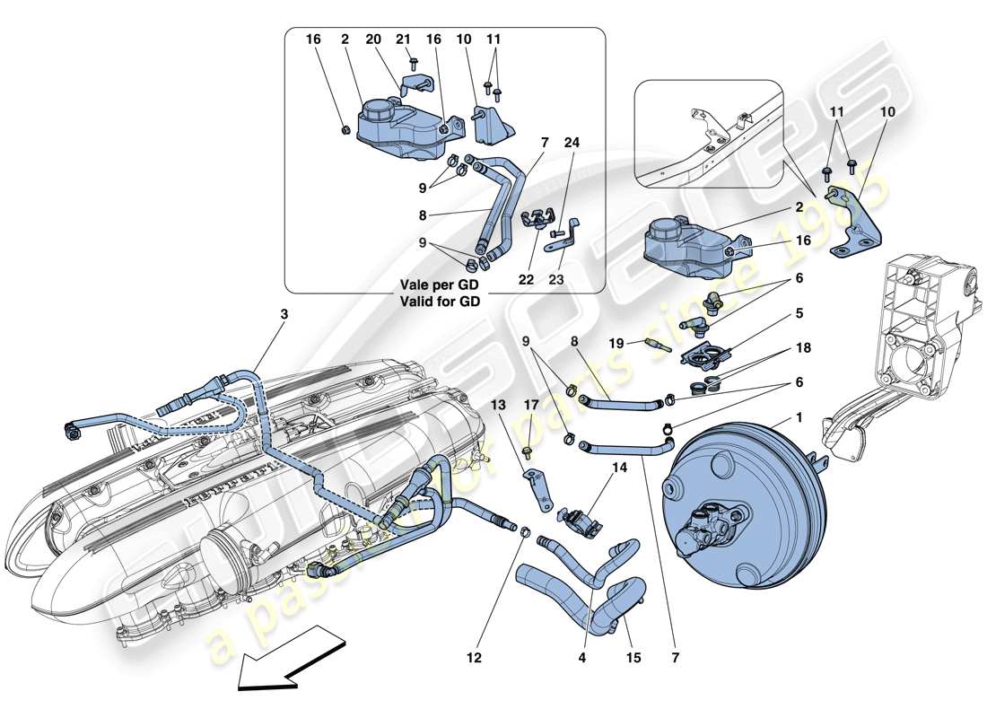 a part diagram from the ferrari f12 parts catalogue