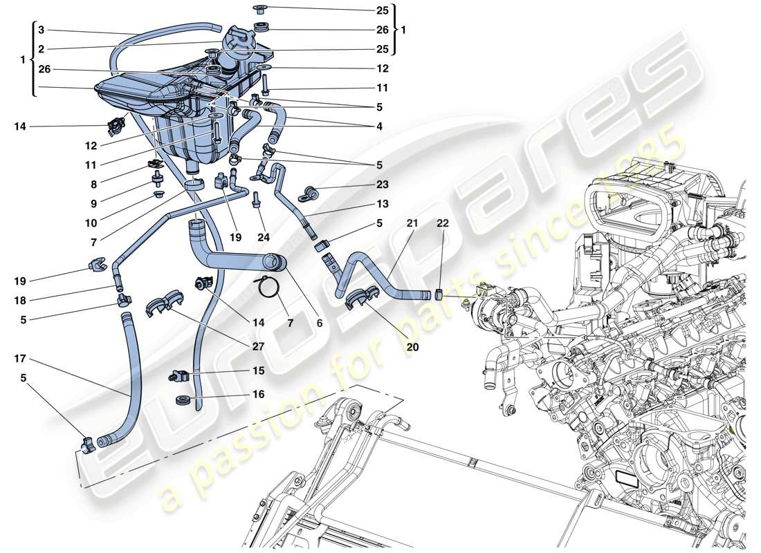 a part diagram from the ferrari california parts catalogue