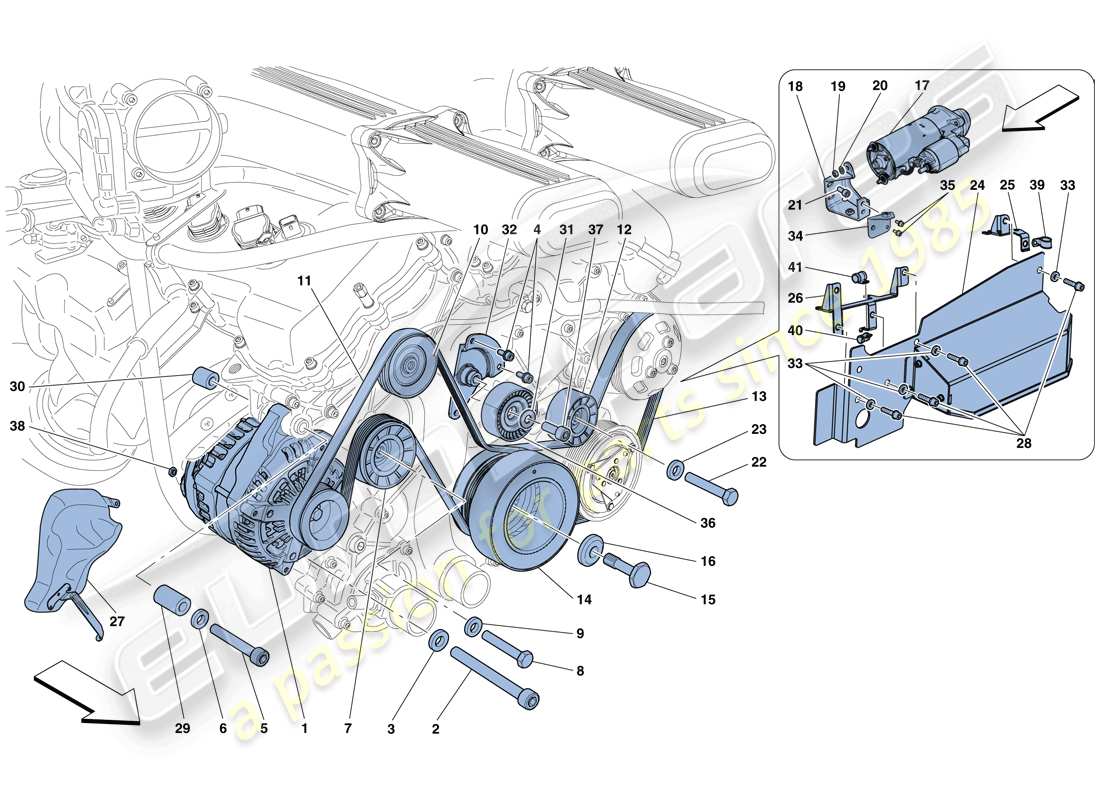 a part diagram from the ferrari f12 parts catalogue