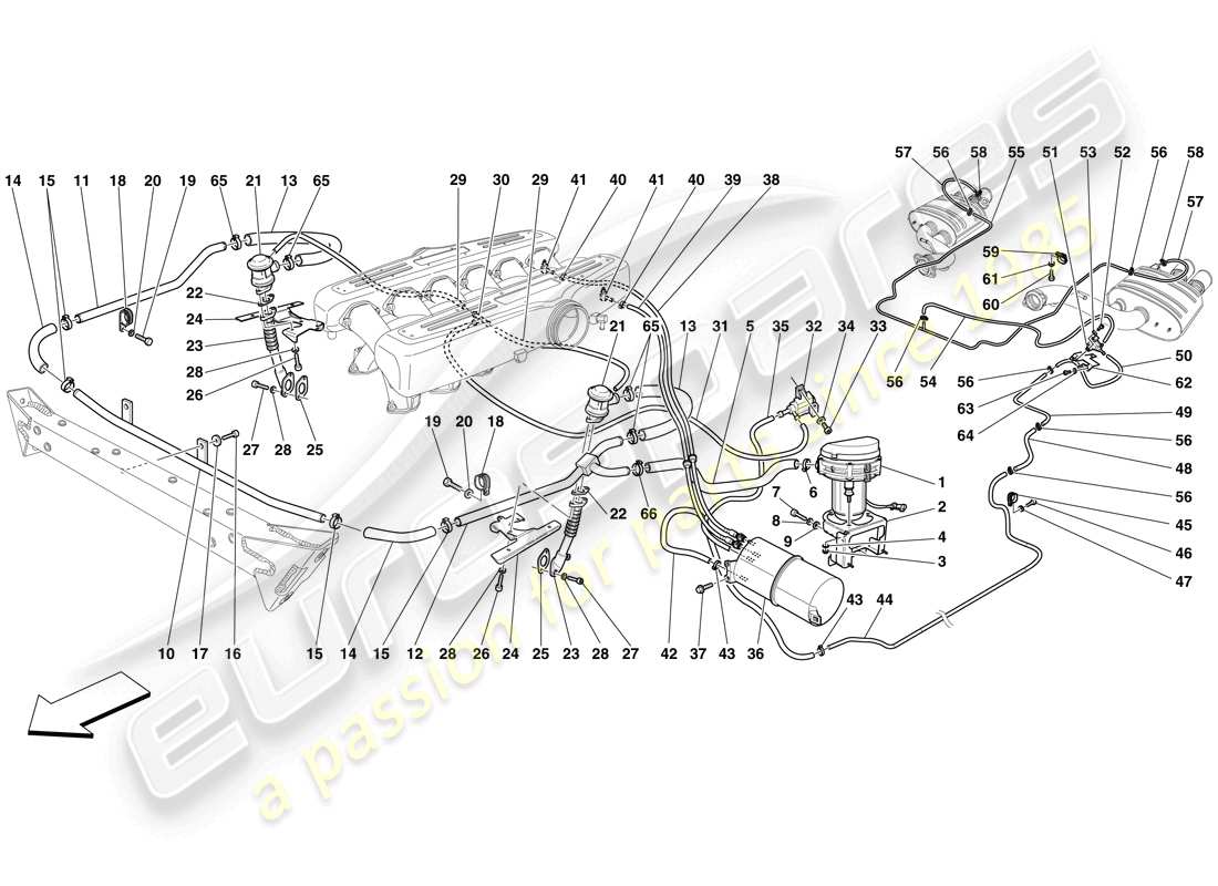 a part diagram from the ferrari 599 parts catalogue