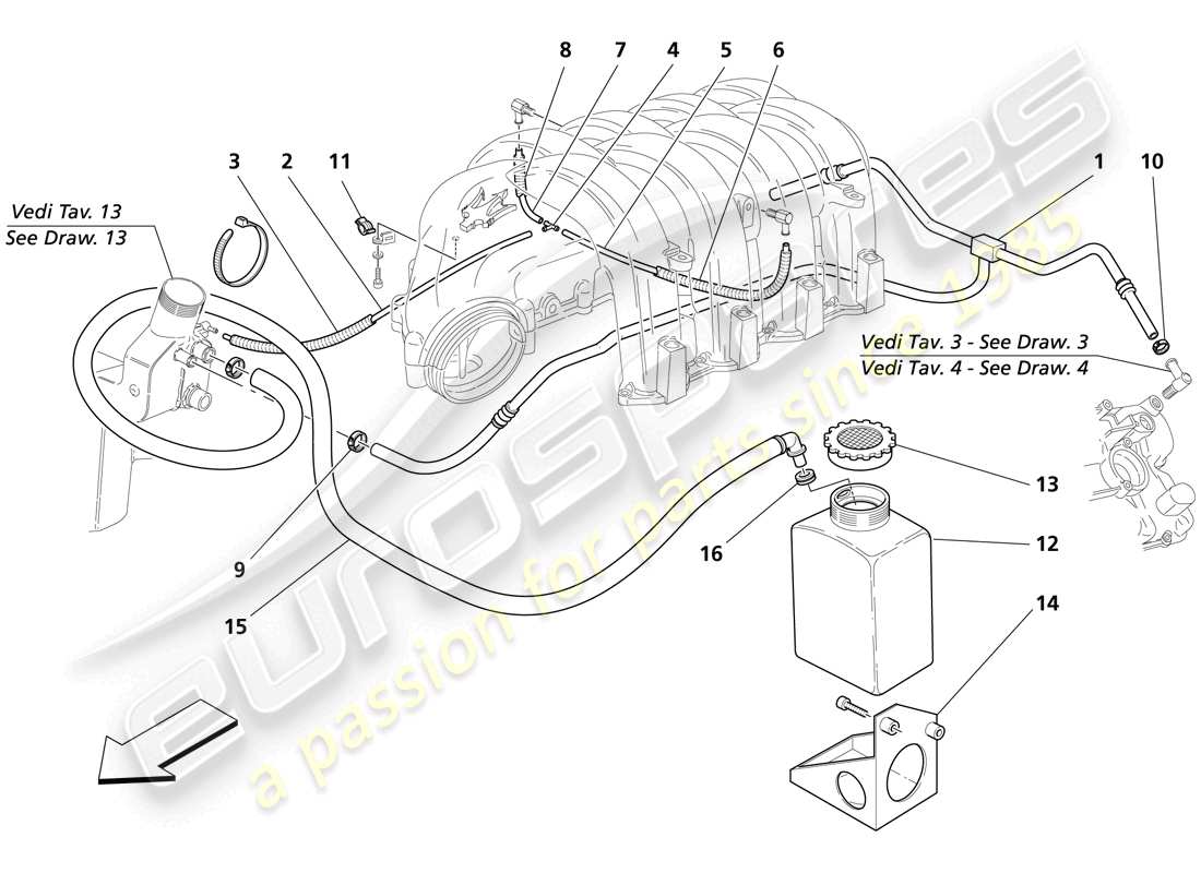 a part diagram from the maserati trofeo parts catalogue