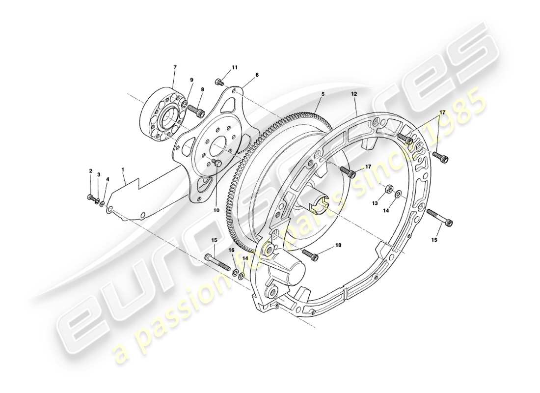 a part diagram from the aston martin v8 coupe (2000) parts catalogue