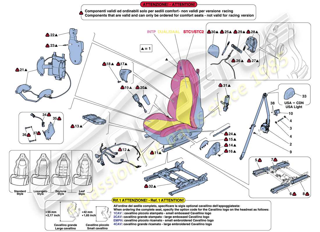 a part diagram from the ferrari f12 berlinetta (usa) parts catalogue