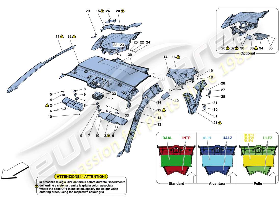 a part diagram from the ferrari 812 superfast (usa) parts catalogue