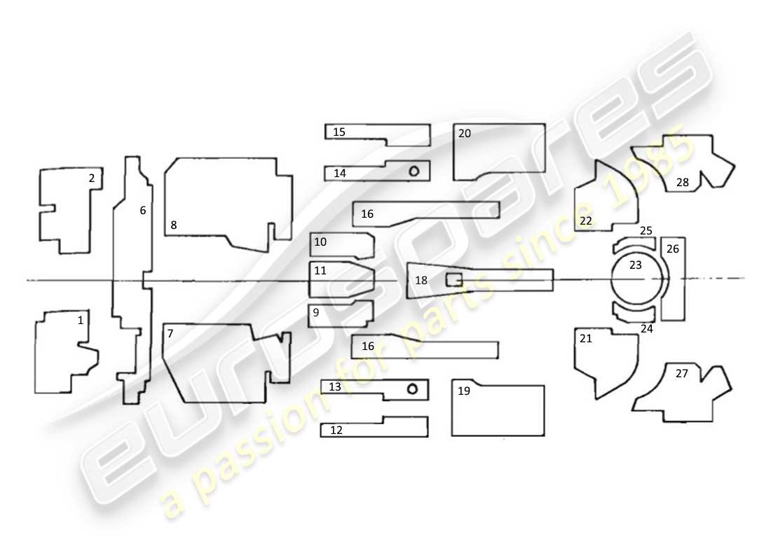 a part diagram from the maserati kyalami parts catalogue