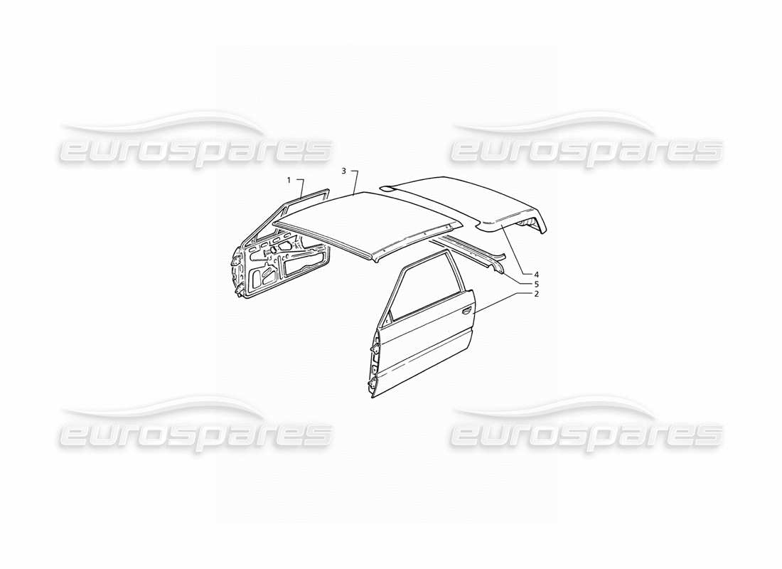 a part diagram from the maserati ghibli (1993-1995) parts catalogue