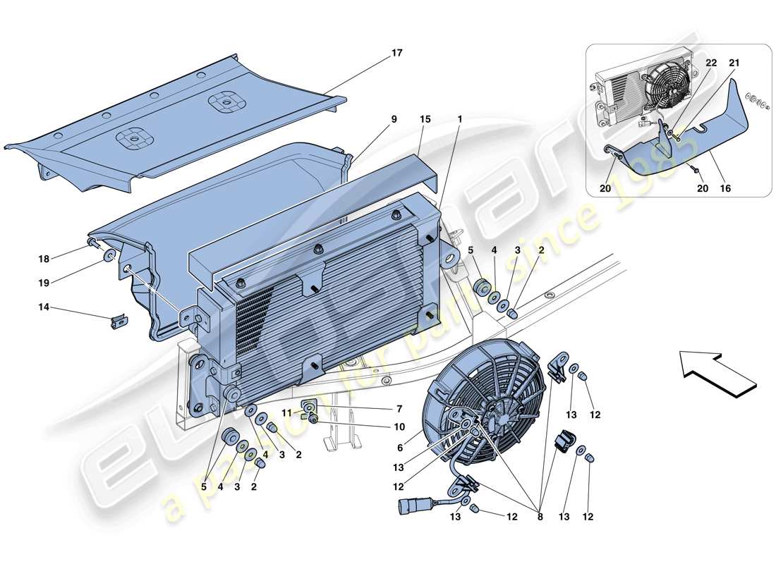 ferrari 458 speciale (europe) gearbox oil cooling radiators parts diagram