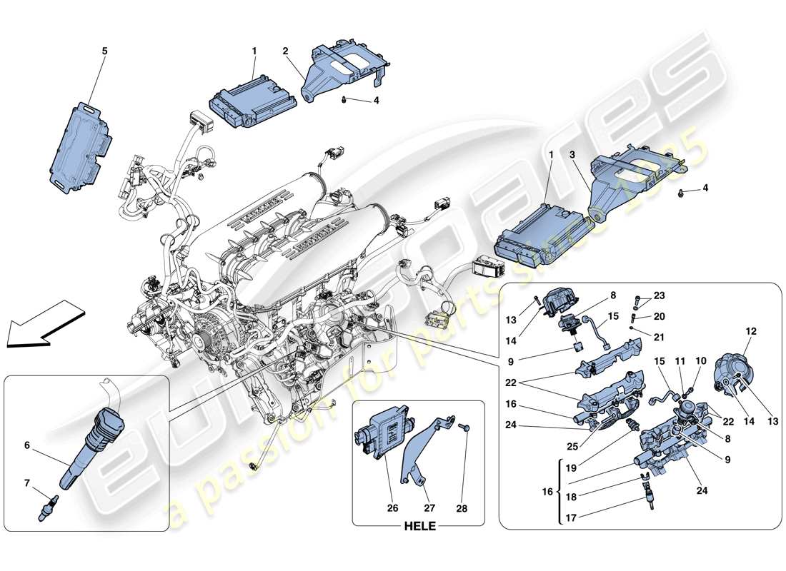 ferrari 458 italia (europe) injection - ignition system part diagram