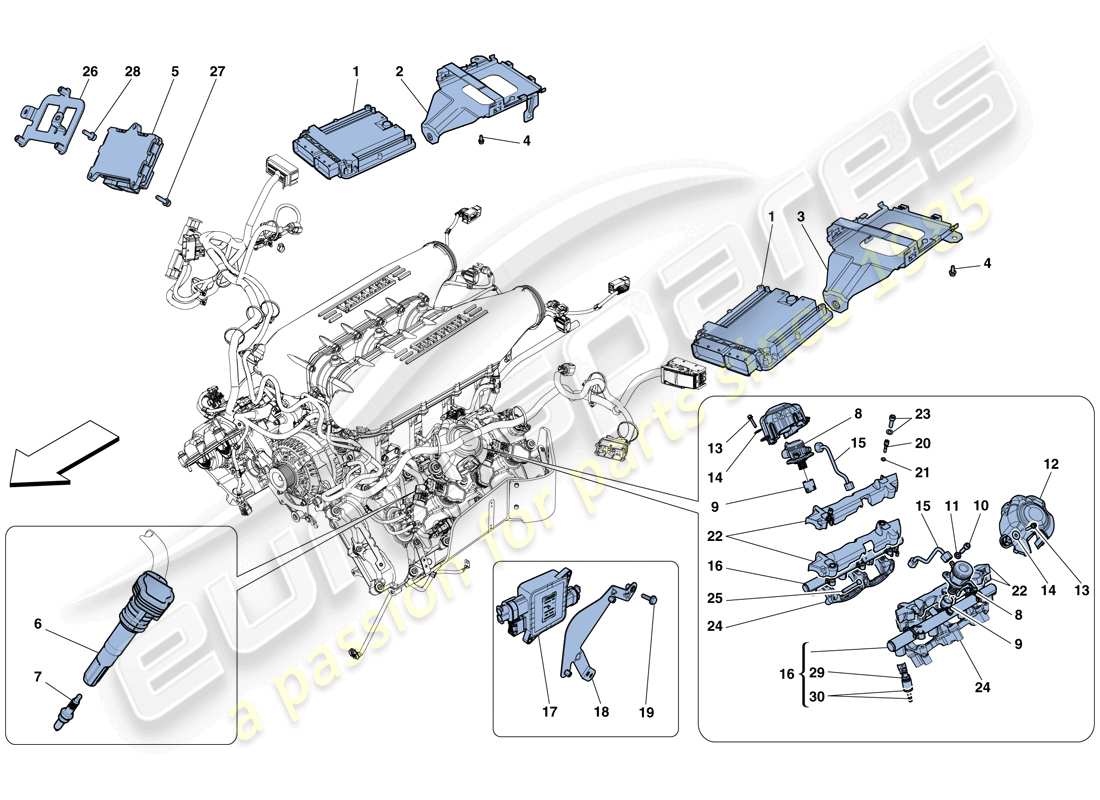 ferrari 458 speciale (rhd) injection - ignition system part diagram