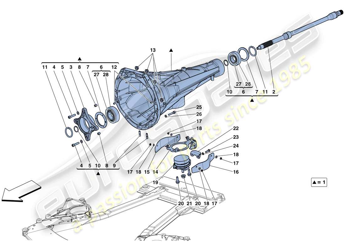 ferrari california t (europe) transmission housing part diagram