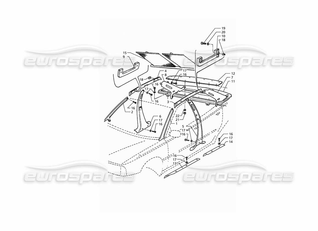 maserati qtp. 3.2 v8 (1999) inner trims: pillars part diagram