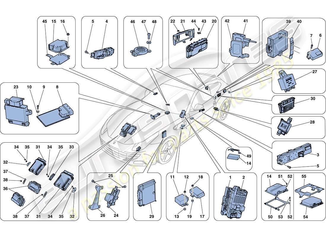 ferrari ff (usa) vehicle ecus parts diagram