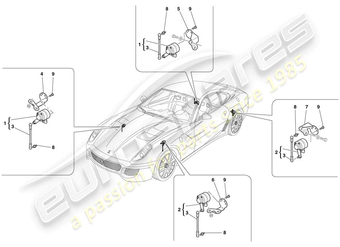 ferrari 599 gto (europe) motion sensor parts diagram