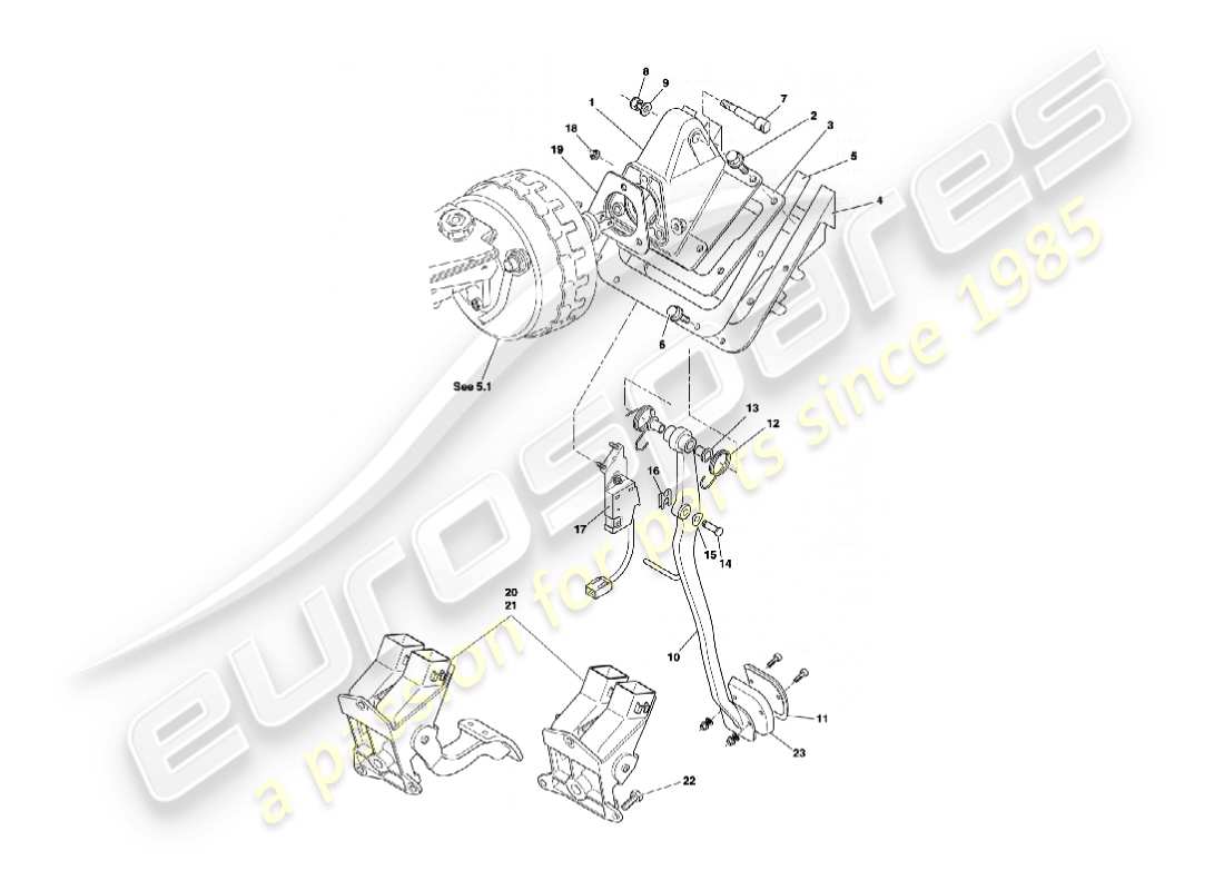 aston martin vanquish (2005) pedal cover part diagram