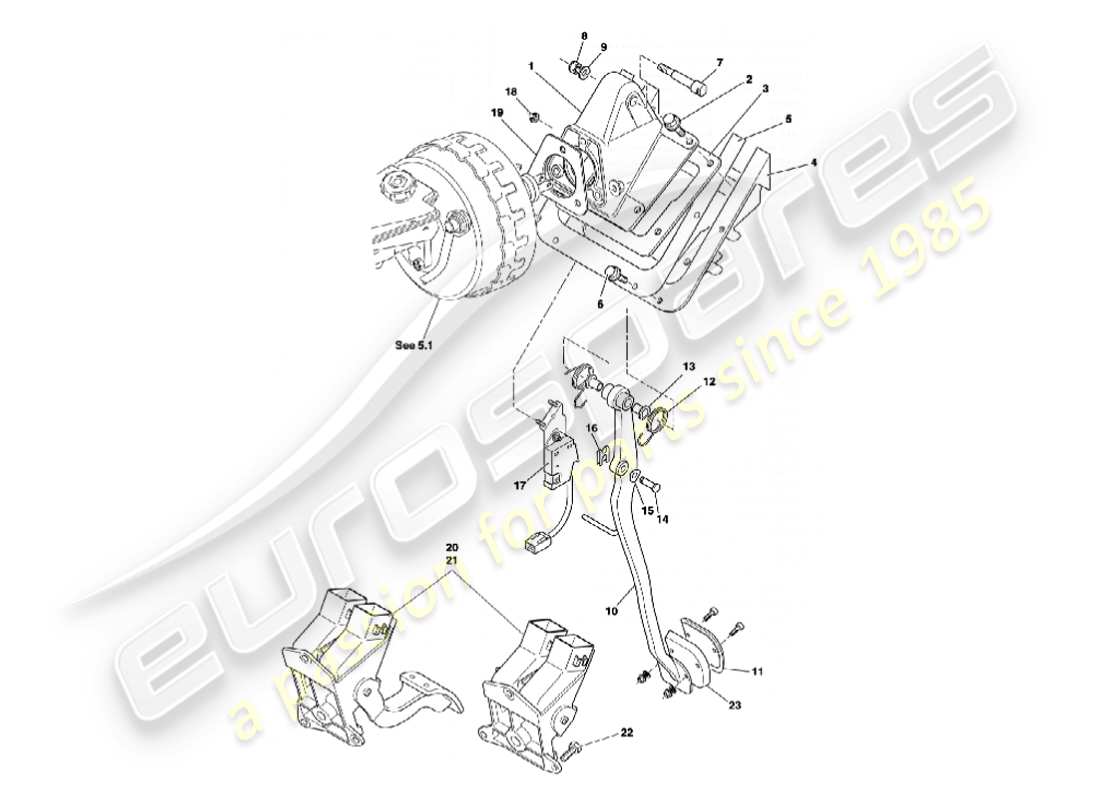 aston martin vanquish (2003) pedal gear part diagram