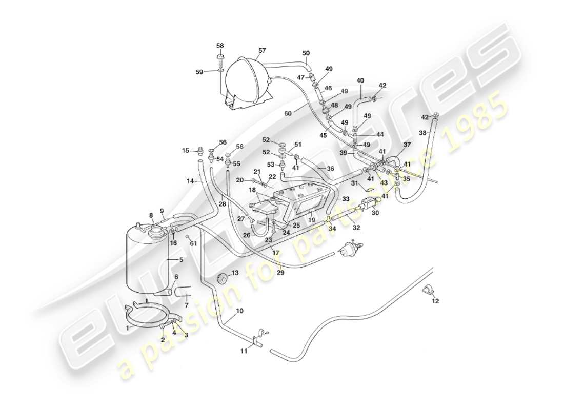 aston martin v8 virage (2000) vacuum system part diagram