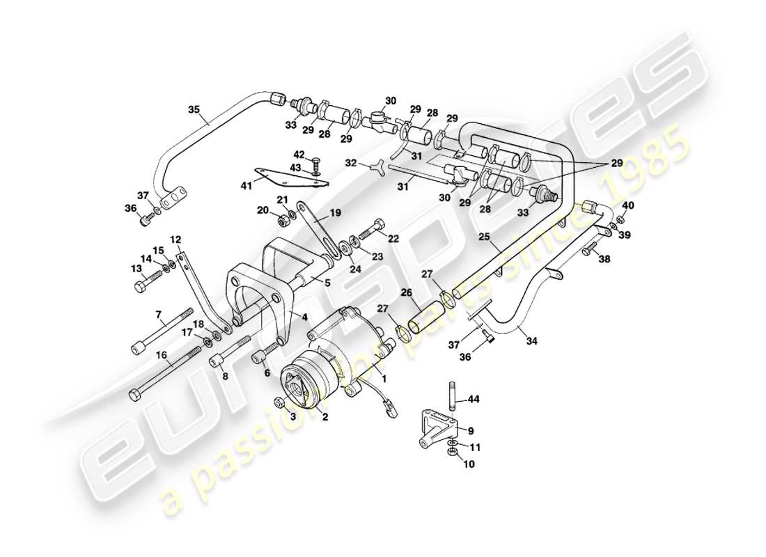 aston martin v8 coupe (2000) secondary air injection system part diagram