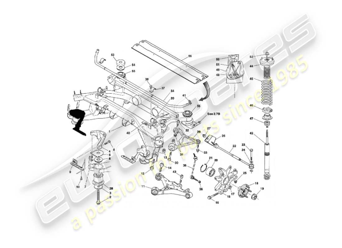 aston martin vanquish (2005) rear suspension part diagram