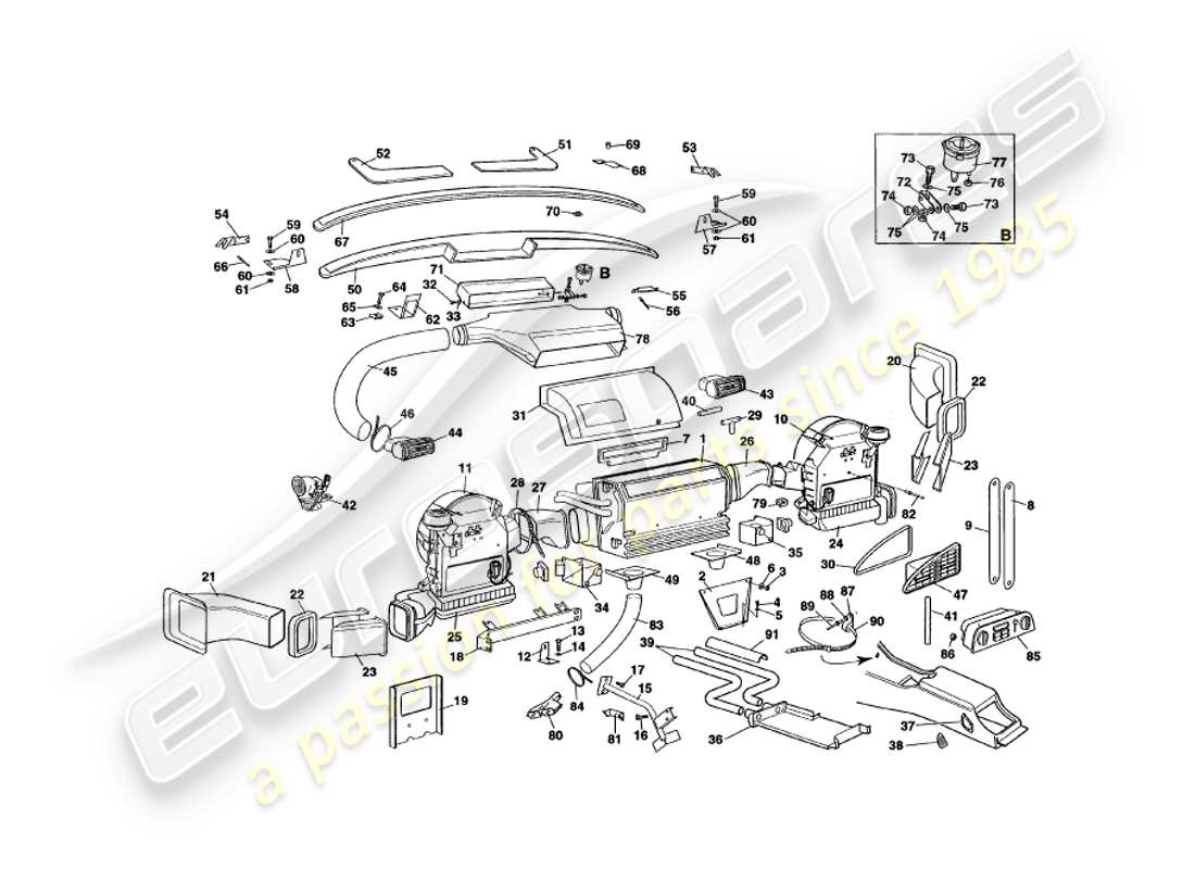 aston martin v8 volante (1997) interior installation part diagram