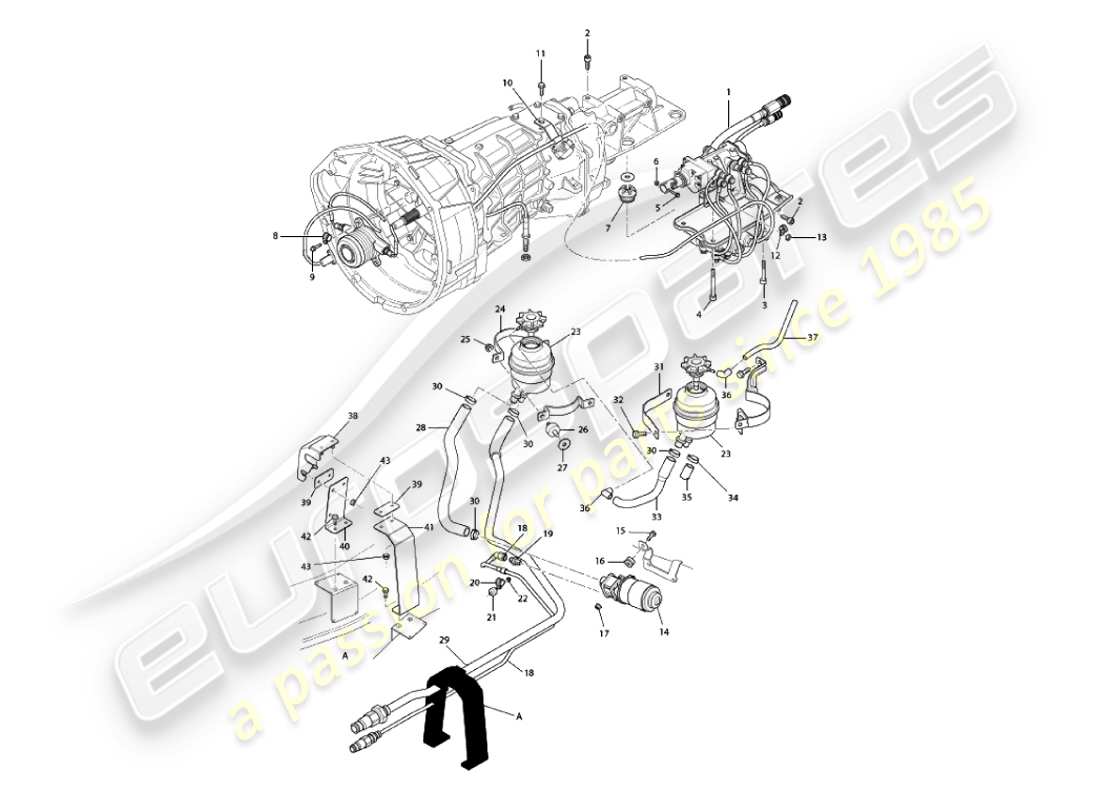 aston martin vanquish (2003) asm hydraulic system part diagram