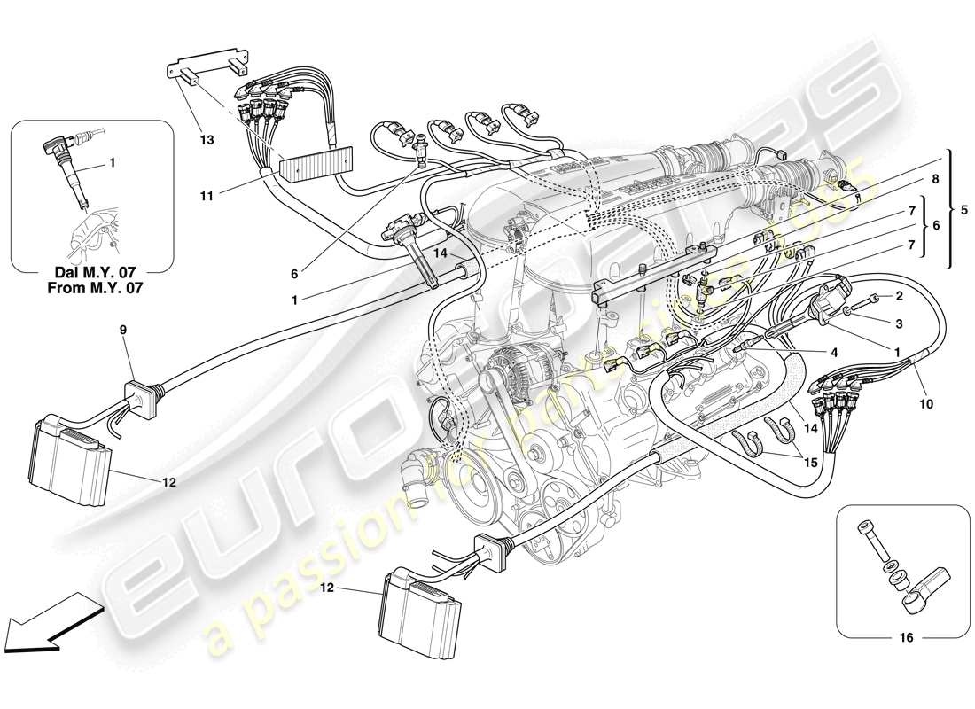 ferrari f430 spider (europe) injection - ignition system part diagram